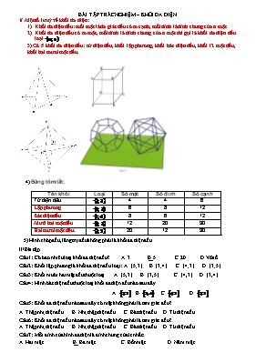 Bài tập trắc nghiệm Hình học 12 - Khối đa diện